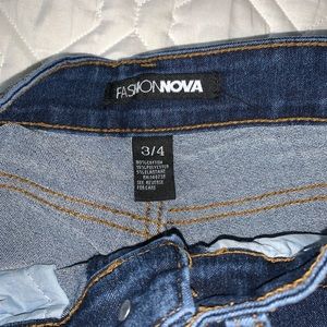 high waisted dark blue shorts